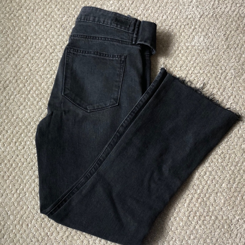 PAIGE colette crop flare black jeans